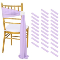 Party Chair Sashes 32 Panels – Light Purple Birthday Chair Decorations Fabric