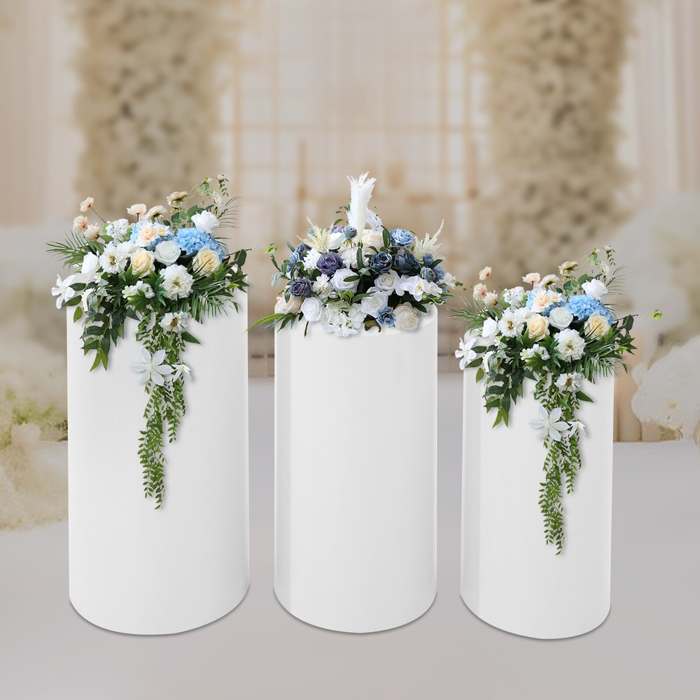 3 Piece Round Cylinder Pedestal Stands For Party Wedding Party Display Decor