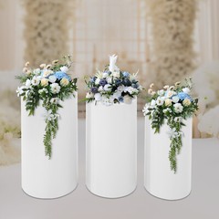 3 Piece Round Cylinder Pedestal Stands For Party Wedding Party Display Decor