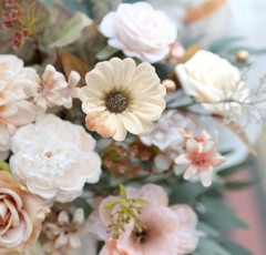 Artificial Flowers Combo Set Fake Flower Leaf Box with Brown & Nude Color