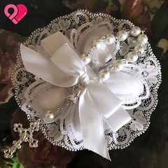 Flower Petal Pull Bow Ribbon Pouch Jordan Almond Holder Baby Wedding Party Favor