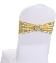 Snioreta Pack of 9 Stretch Sequin Chair Sashes Chair Bands One Sided A0130