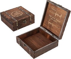 Bridal Shower Gifts Mr and Mrs Wedding Keepsake Box for Couples, Wooden Memory B