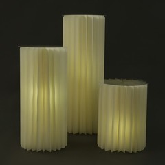 3-piece Foldable Paper Column Display Stands W/ Lights For Graduation/birthday