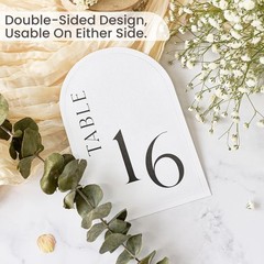 Minimalist Arch Wedding Table Numbers 1-20 with Head Table – 4×6 Inch | Textu…