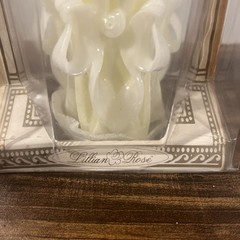LILLIAN ROSE White CARVED Wedding Unity PILLAR CANDLE & Unity Candles NEW IN BOX