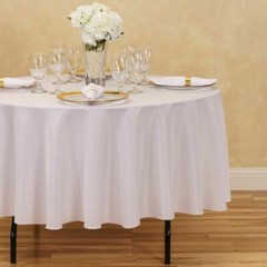 10 Round White 90″ Inch Polyester Tablecloth Table Cover Wedding Party SALE USA