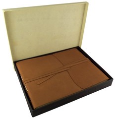 Large Rustic Genuine Leather Photo Album with Gift Box – Scrapbook Style Page…