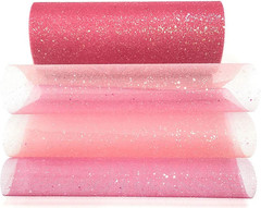 Rainbow Glitter Tulle Rolls, Decorative Tulle Fabric Roll 6″ X 10 Yards(30 Feet)
