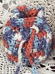 2 Crochet Drawstring Bags Wedding Party Favor Pouch Jewelry Gift Coin Dice Bags