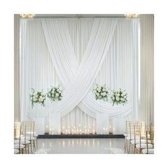 40ft×20ft Ivory Ceiling Drapes for Weddings Parties,8 Panels 5×20ft Lo