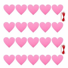 2 Pack Pink Heart Garland Felt Heart Banner Hanging Heart Garland for Romantic