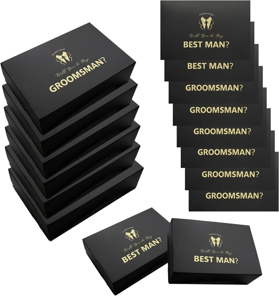 Groomsmen Box 8 Packs Groomsmen Gift Box Man and Groomsmen Proposal Box Set f…