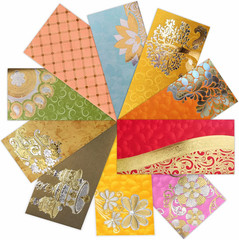 Shagun Gift Envelope (Pack of 10) Assorted Color Designs Money Holder Fancy Pack