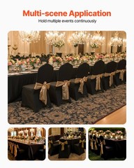 VEVOR 50PCS Black Stretch Spandex Folding Chair Covers for Wedding Party Dining