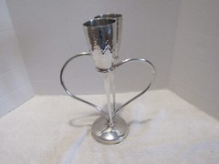 Culinary Concepts Silver Plated Heart Shape Champagne Stand With 2 Goblets