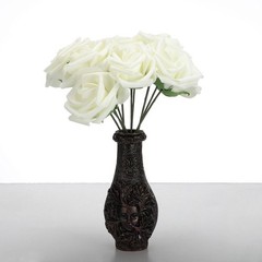 10-Pack Cream White Bridal Bouquet Flowers