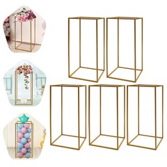 5 durable iron Wedding Flower Stand,Gold Flower Holder, Rectangular Flower Rack