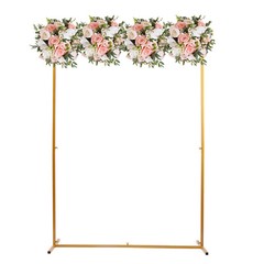 Square Gold Metal Wedding Arch 2m × 1.5m With 45 cm Base Iron Backdrop