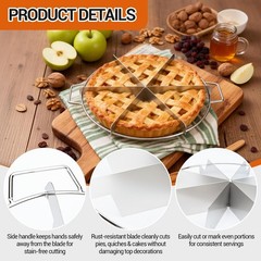 2-Pack Stainless Steel Pie & Cake Slicer Set, 10-Inch 6-Slice & 8-Slice Cutter w