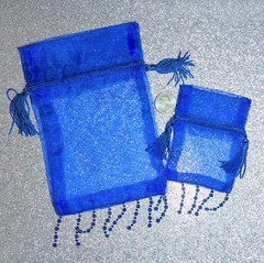 Jewelry Bags Organza Bags BLUE Gift Pouch Candy Wedding Favor Mix 5×7 3×4 48pcs