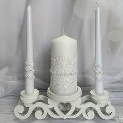 Unity Candle Set for Wedding Ceremony & Reception – 6” Pillar & Two