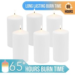Stonebriar Unscented White Tall Pillar Candles 65 Hour Burning Candle Pillars