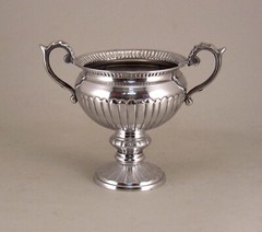 Compote Bowl Vase Aluminm Round Handle Pedestal 6″D 5.5″H Set/2 FREE SHIPPING