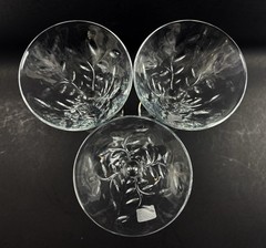 RCR Royal Crystal Glass Goblets LAURUS Glass Water Stickers Italy Set of 3 Vtg