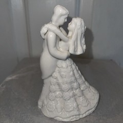5.5 In White Porcelain BRIDE AND GROOM First Dance Cake Topper or Table Setting