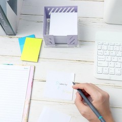 NatSumeBasics Purple Sticky Note Holder Metal Post a note 3.5 x