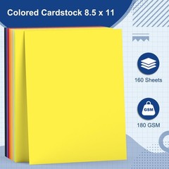 160 Sheets Colored Cardstock Paper 8.5 x 11 Color Card Stock for Printer Craf…