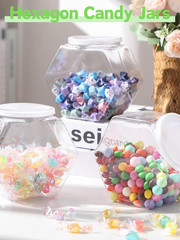 8 Pcs 30Oz Plastic Candy Jars with 8 Pcs Spoons, 16 Pcs Label Stickers & 1 Pcs M
