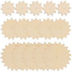 45pcs Wooden Gears Unfinished Cutouts Craft Supplies For Diy Projects Painting