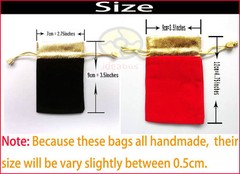 12/25/50/100pcs Gold Trim Velvet Pouch Wedding Favor Gift Bag 3.5×2.7″ 4.7″x3.5″