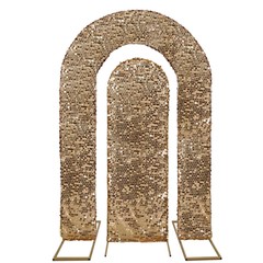 2 Gold Big Sequin Wedding Arch Backdrop Stand Covers Wedding Events Party