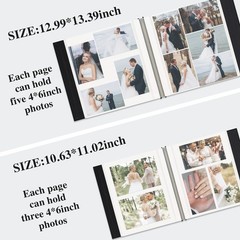 Self Adhesive Photo Album, Black Scrapbook Album with DIY 40 Blank Pages, Wed…