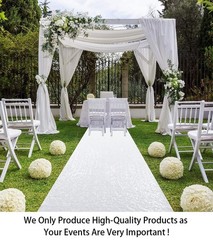 ShiDianYi Sequin Aisle Floor Runner – 4Ft x 20Ft White Wedding Aisle Runner