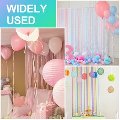 3Roll 1.8″x72FT Crepe Paper Streamers Decorations Light Blue/Mint Green/Yellow