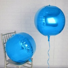 2 ROYAL BLUE 18″ wide 4D Round Orbs Mylar Foil Balloons Wedding Decorations