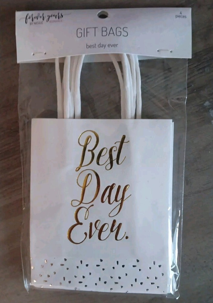 Forever Yours By Nicole Wedding/special Occasion Gift Bags 4pks , 4 Bags In Each