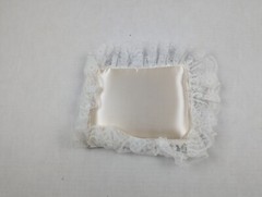 Vintage NEW Wedding Ring Bearer Pillow Ivory White Lace Doll Bed Accessory