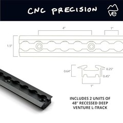 48″ Venture Track T-6 48 Inch (2 Pack) Black – Recessed Deep HD 1/2 Inch
