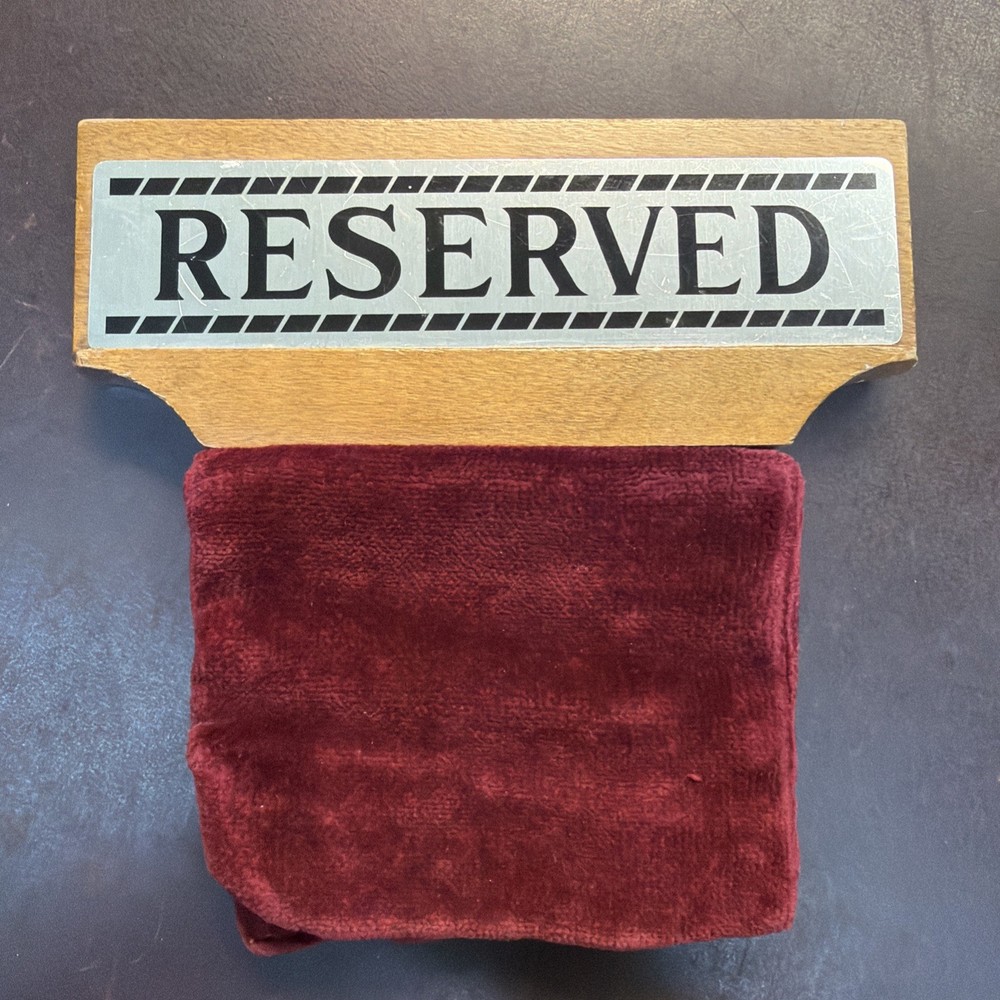 VTG «Reserved” Church Pew Sign |Funerals, Weddings, Events|Weighted Metal Wood