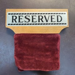 VTG «Reserved” Church Pew Sign |Funerals, Weddings, Events|Weighted Metal Wood