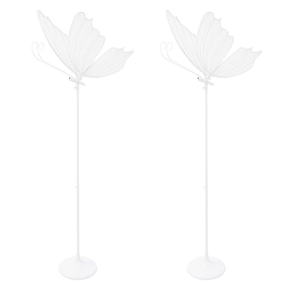 2 Pieces 110V Wedding Creative Butterfly Shape LED Floor Lamps Kit Freestanding