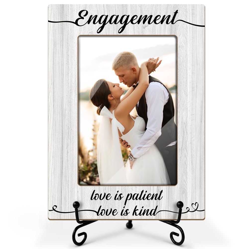 Utaqer Engagement Picture Frame, Picture Gifts For Couples Wife Husband, Wood…