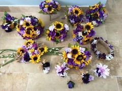 WEDDING FLOWERS BOUQUETS Decorations Sunflowers turquoise SALE THRU 9/5