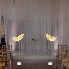 2 Pieces 110V Wedding Creative Butterfly Shape LED Floor Lamps Kit Freestanding