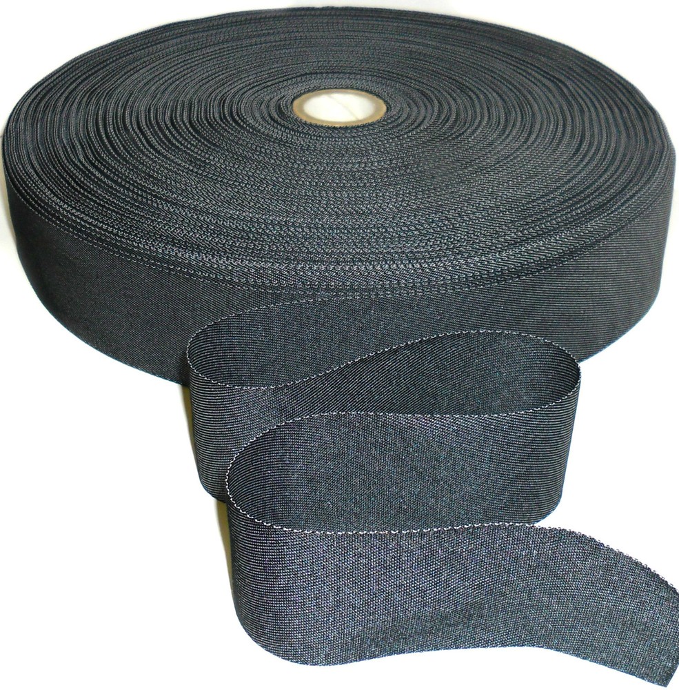 TOP QUALITY DARK GREY DENIM GROSGRAIN RIBBON 38MM, 5 MTRS, CRAFTS, ART 0723